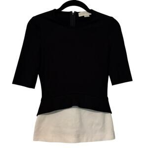 Stella McCartney Black White Peplum Top Size EU 36